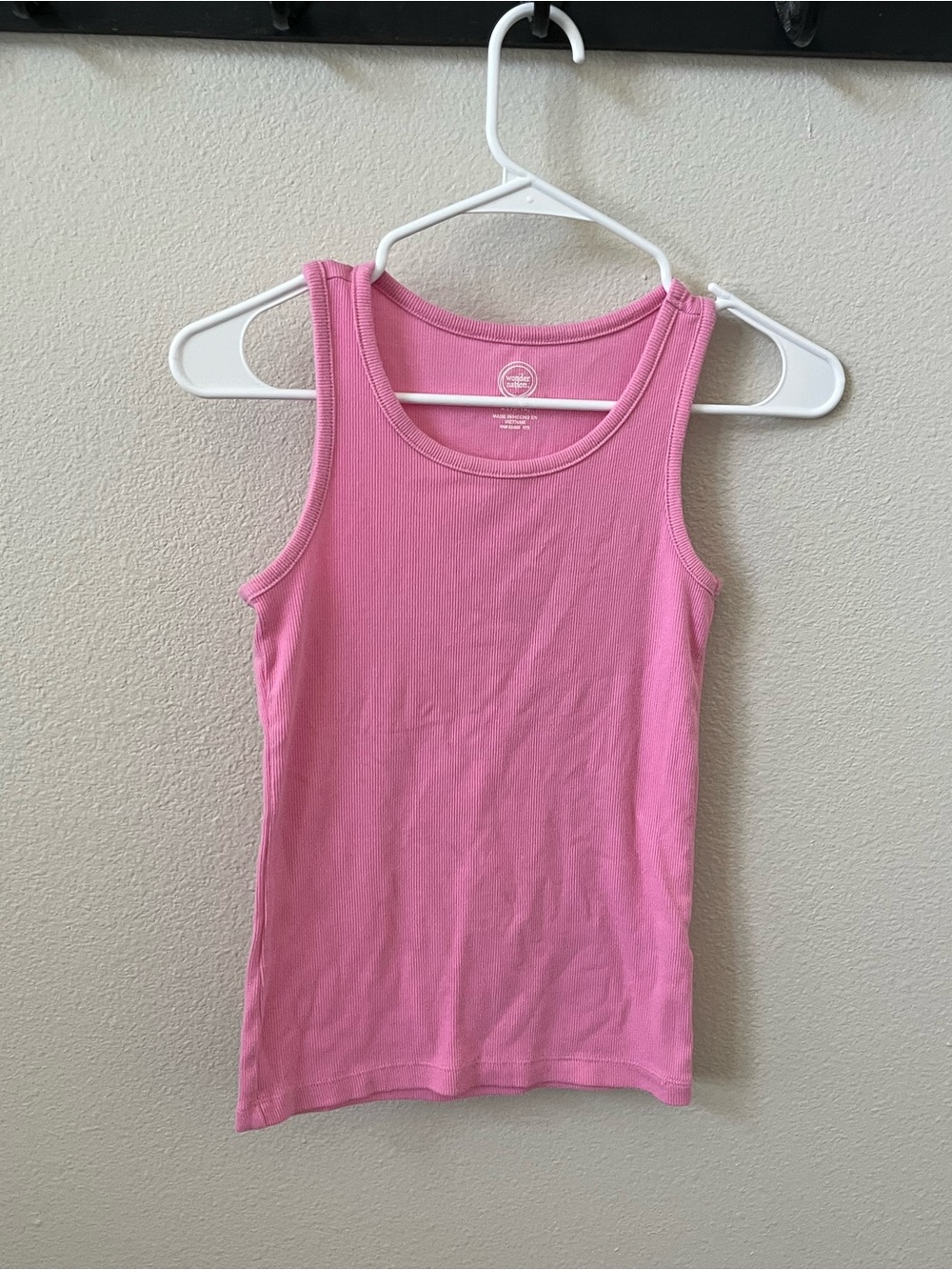 Wonder Nation Pink Ribbed Tank Top